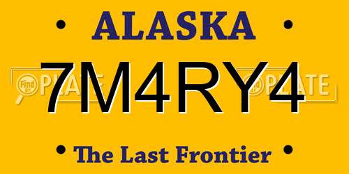 7M4RY4 Alaska License Plate