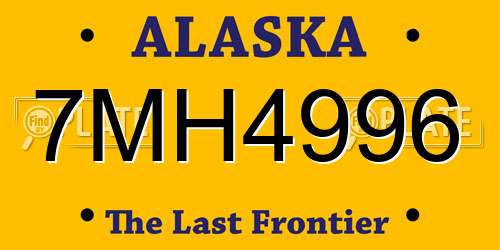 7MH4996 Alaska License Plate