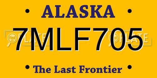 7MLF705 Alaska License Plate