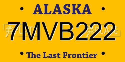 7MVB222 Alaska License Plate