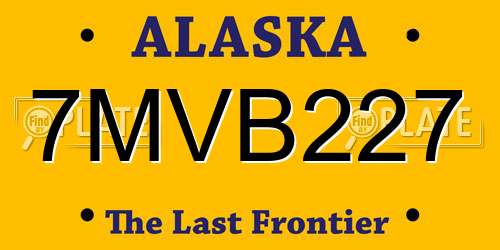 7MVB227 Alaska License Plate