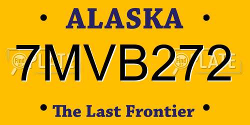7MVB272 Alaska License Plate