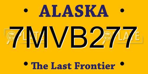 7MVB277 Alaska License Plate