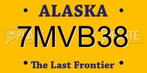 7MVB38 Alaska License Plate