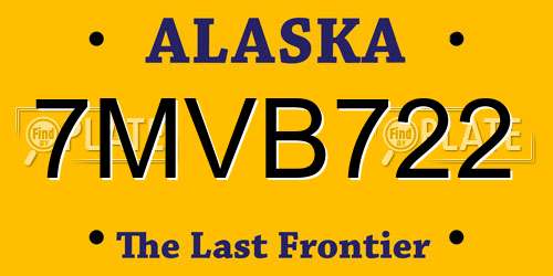 7MVB722 Alaska License Plate