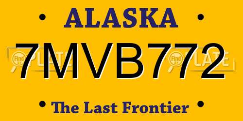 7MVB772 Alaska License Plate