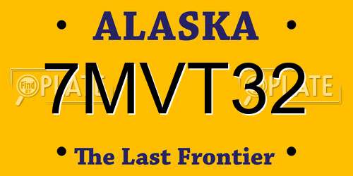 7MVT32 Alaska License Plate