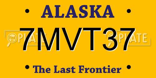 7MVT37 Alaska License Plate