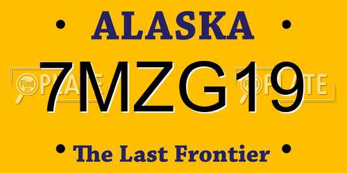 7MZG19 Alaska License Plate