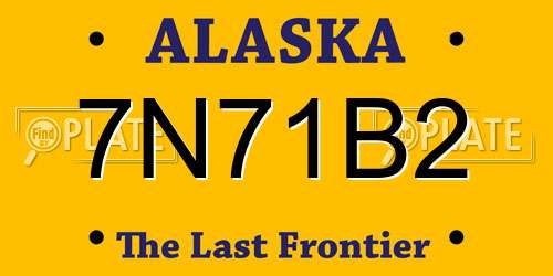 7N71B2 Alaska License Plate