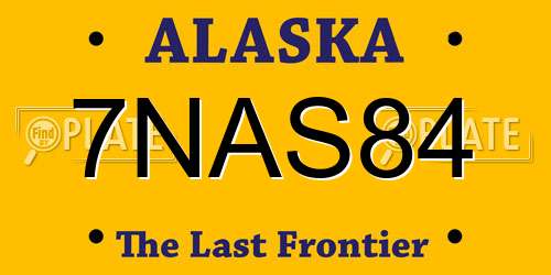 7NAS84 Alaska License Plate