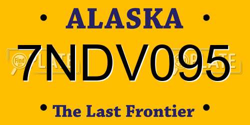 7NDV095 Alaska License Plate