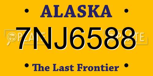 7NJ6588 Alaska License Plate