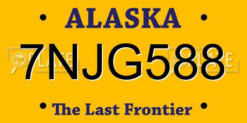 7NJG588 Alaska License Plate