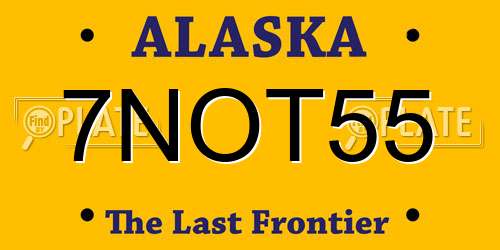 7NOT55 Alaska License Plate