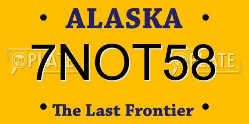 7NOT58 Alaska License Plate