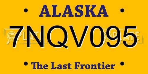 7NQV095 Alaska License Plate