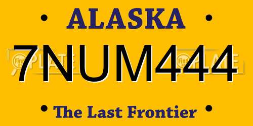 7NUM444 Alaska License Plate