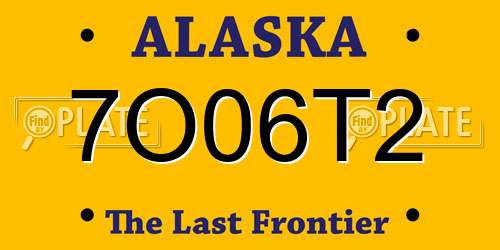 7O06T2 Alaska License Plate