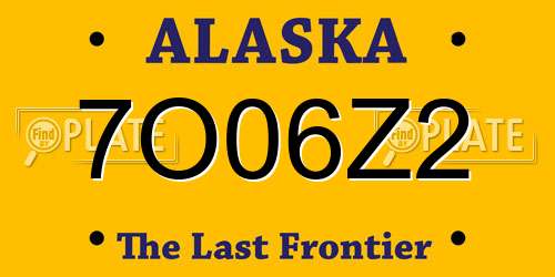 7O06Z2 Alaska License Plate