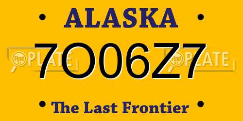 7O06Z7 Alaska License Plate
