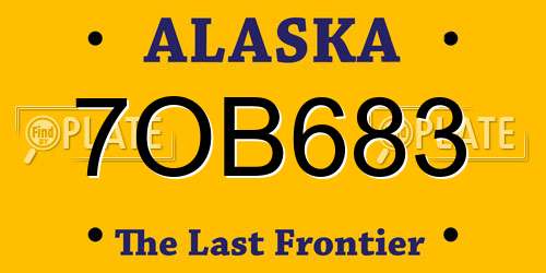 7OB683 Alaska License Plate