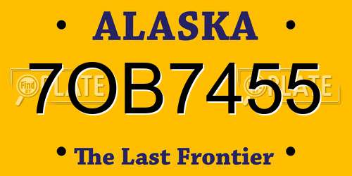 7OB7455 Alaska License Plate