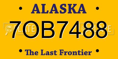 7OB7488 Alaska License Plate