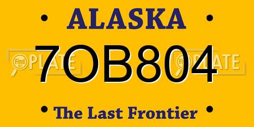 7OB804 Alaska License Plate