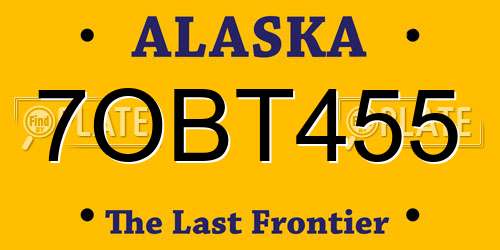 7OBT455 Alaska License Plate