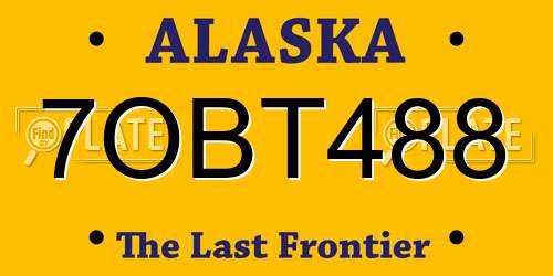 7OBT488 Alaska License Plate