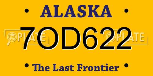 7OD622 Alaska License Plate