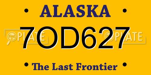 7OD627 Alaska License Plate