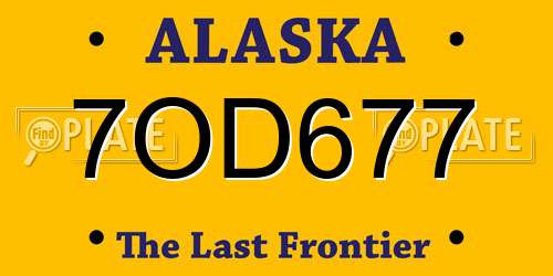 7OD677 Alaska License Plate