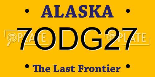 7ODG27 Alaska License Plate