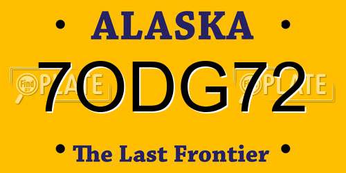 7ODG72 Alaska License Plate