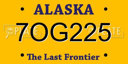 7OG225 Alaska License Plate
