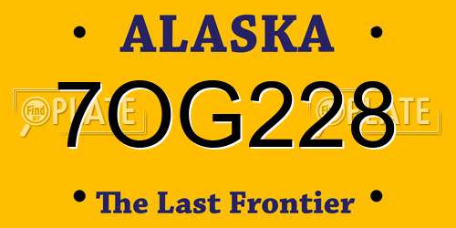 7OG228 Alaska License Plate