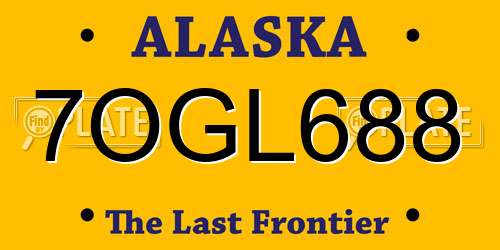 7OGL688 Alaska License Plate