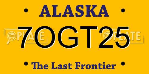 7OGT25 Alaska License Plate