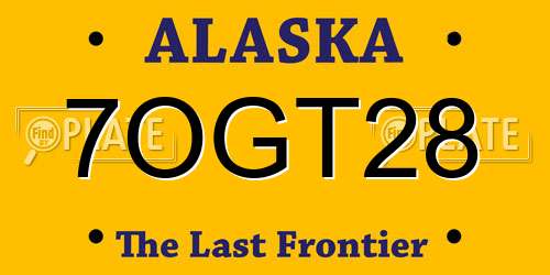 7OGT28 Alaska License Plate