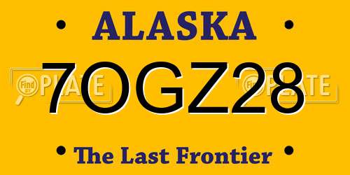 7OGZ28 Alaska License Plate