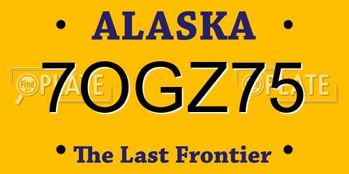 7OGZ75 Alaska License Plate