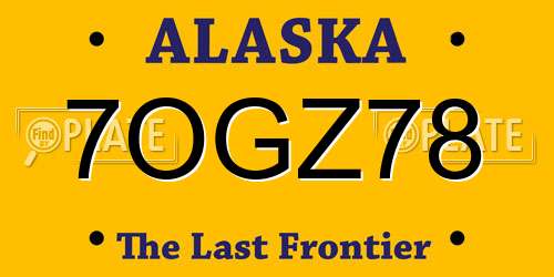 7OGZ78 Alaska License Plate
