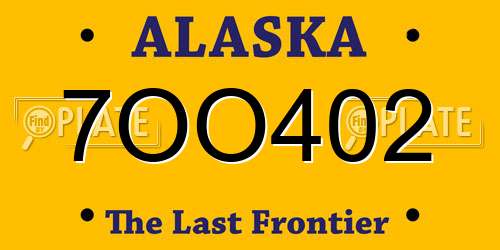 7OO402 Alaska License Plate