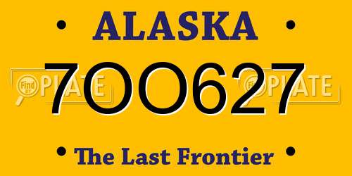 7OO627 Alaska License Plate