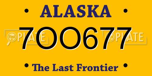 7OO677 Alaska License Plate