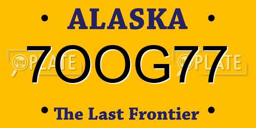 7OOG77 Alaska License Plate