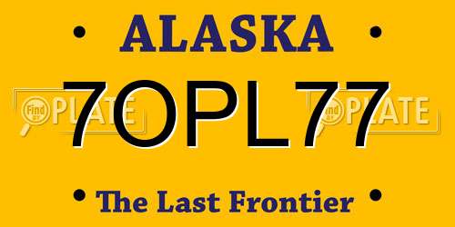 7OPL77 Alaska License Plate