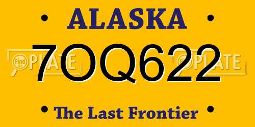 7OQ622 Alaska License Plate